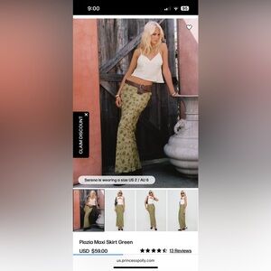 Princess Polly Piazia green Maxi Skirt